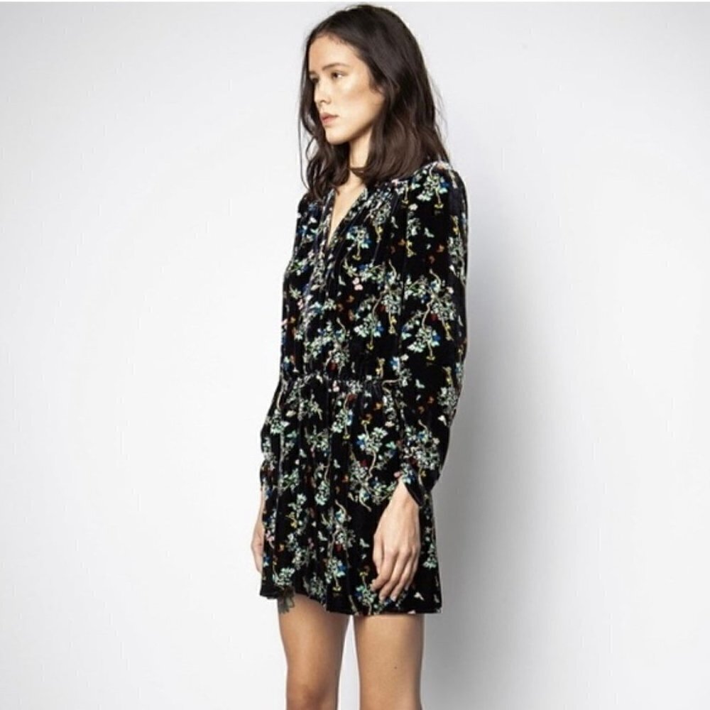 Zadig & Voltaire Reveal Velvet Blossom Mini Dress